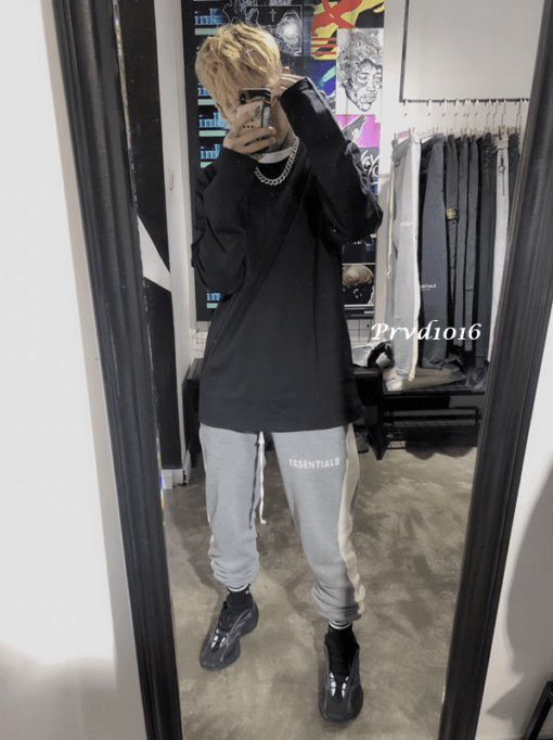 實拍 FOG Essentials 字母 logo 棉褲 長褲 棉長褲 縮口褲 休閒褲 褲子 Fear of God：圖片 5