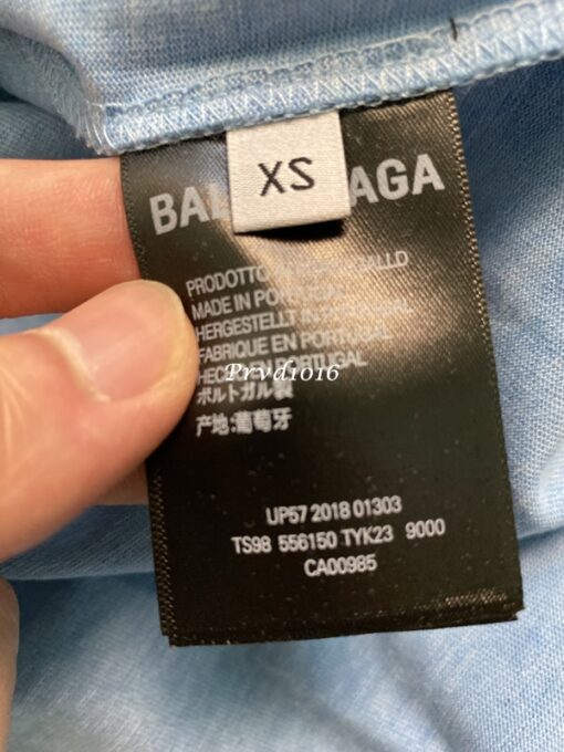 實拍 BALEN 巴黎 可樂 淺藍色 經典 Logo 印刷 字母 短袖 海浪 波浪 字母 短T T恤：圖片 9