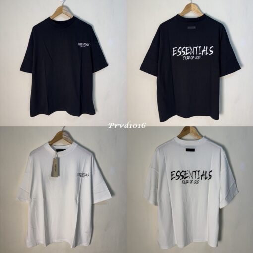 實拍 免運 FOG FEAR OF GOD ESSENTIALS 潮牌 寬鬆 短袖 塗鴉 logo 字母 2025 新款 短T T恤 穿搭 潮流 上衣：圖片 7