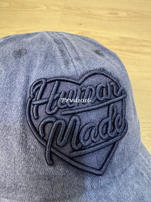 實拍 免運 日本 Human Made 字母 愛心 植絨 刺繡 logo 牛仔布 老帽 帽子 鴨舌帽 彎簷帽 棒球帽 男女同款 情侶：圖片 7