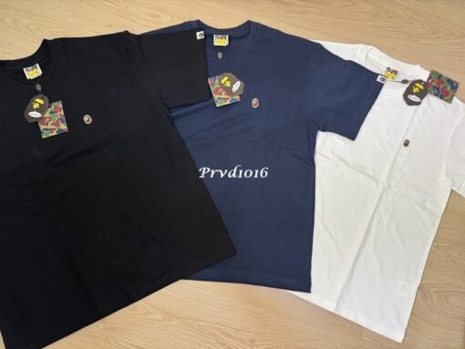 實拍 免運 BAPE 經典 猿人 logo 刺繡 胸口 徽章 短袖 短T T恤 素T 低調款 街頭風：圖片 5