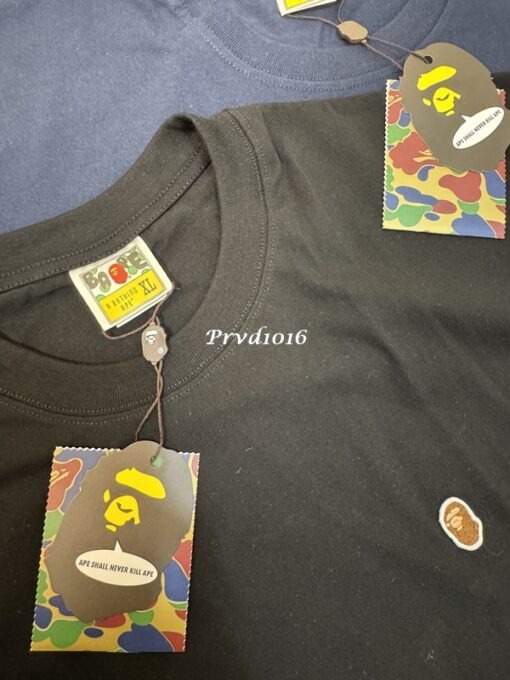 實拍 免運 BAPE 經典 猿人 logo 刺繡 胸口 徽章 短袖 短T T恤 素T 低調款 街頭風：圖片 7