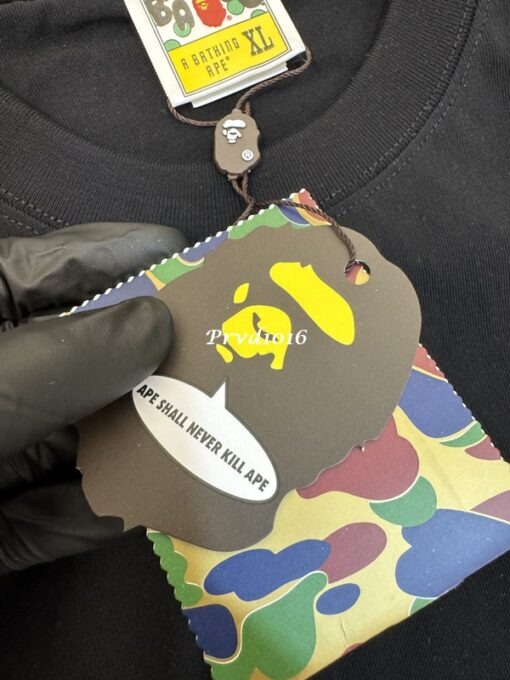 實拍 免運 BAPE 經典 猿人 logo 刺繡 胸口 徽章 短袖 短T T恤 素T 低調款 街頭風：圖片 8