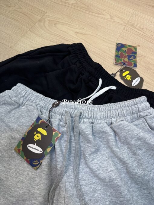 實拍 免運 BAPE 經典 猿人 logo 刺繡 短褲 棉短褲 褲子 運動褲 低調款 街頭風：圖片 8