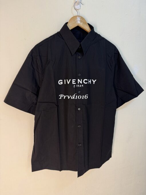 實拍 免運 法國 紀梵希 Givenchy GVC 前後 漸層 字母 logo 印花 短袖 襯衫 寬鬆 搭 短T T恤：圖片 9