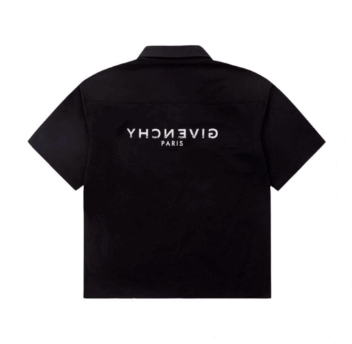 實拍 免運 法國 紀梵希 Givenchy GVC 前後 漸層 字母 logo 印花 短袖 襯衫 寬鬆 搭 短T T恤：圖片 8