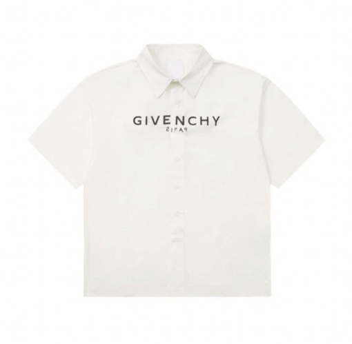 實拍 免運 法國 紀梵希 Givenchy GVC 前後 漸層 字母 logo 印花 短袖 襯衫 寬鬆 搭 短T T恤：圖片 5