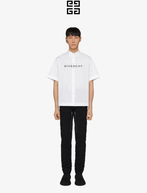 實拍 免運 法國 紀梵希 Givenchy GVC 前後 漸層 字母 logo 印花 短袖 襯衫 寬鬆 搭 短T T恤：圖片 3