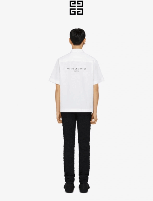 實拍 免運 法國 紀梵希 Givenchy GVC 前後 漸層 字母 logo 印花 短袖 襯衫 寬鬆 搭 短T T恤：圖片 4