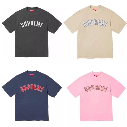 實拍 免運 Supreme 爆裂紋 logo 寬鬆 水洗 短袖 前後字母 短T T恤 黑色 藍色 米色 粉紅色：圖片 7