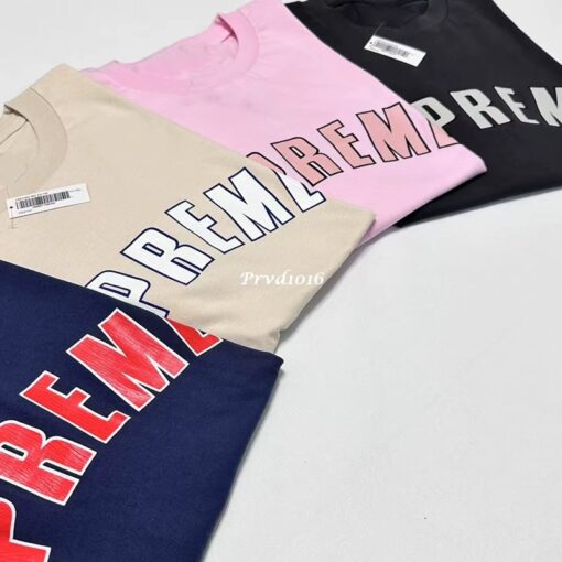 實拍 免運 Supreme 爆裂紋 logo 寬鬆 水洗 短袖 前後字母 短T T恤 黑色 藍色 米色 粉紅色