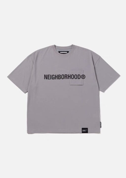 實拍 免運 日牌 NEIGHBORHOOD 夏季 日系 休閒 口袋 logo 印花 男士 寬鬆 重磅 純棉 短袖 T恤：圖片 5