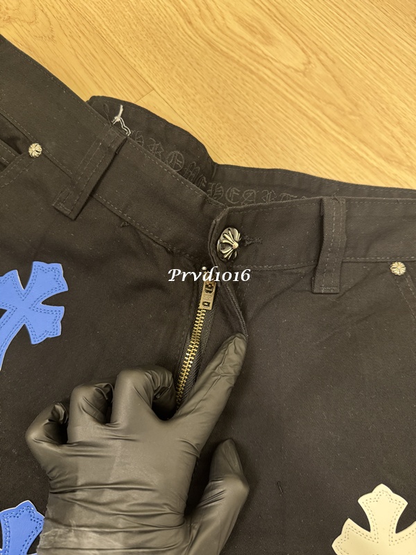 實拍 免運 法國 克羅心 十字 十字架 貼布 logo 工裝褲 工作褲 長褲 褲子 多口袋 寬褲 寬工作褲 黑色 牛仔褲 牛仔長褲:圖片 6