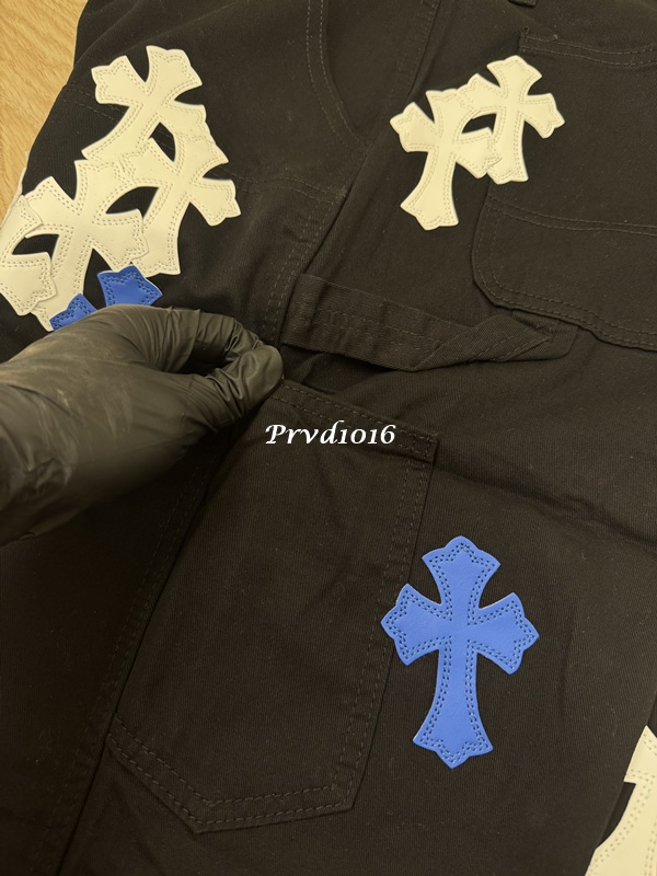 實拍 免運 法國 克羅心 十字 十字架 貼布 logo 工裝褲 工作褲 長褲 褲子 多口袋 寬褲 寬工作褲 黑色 牛仔褲 牛仔長褲:圖片 13