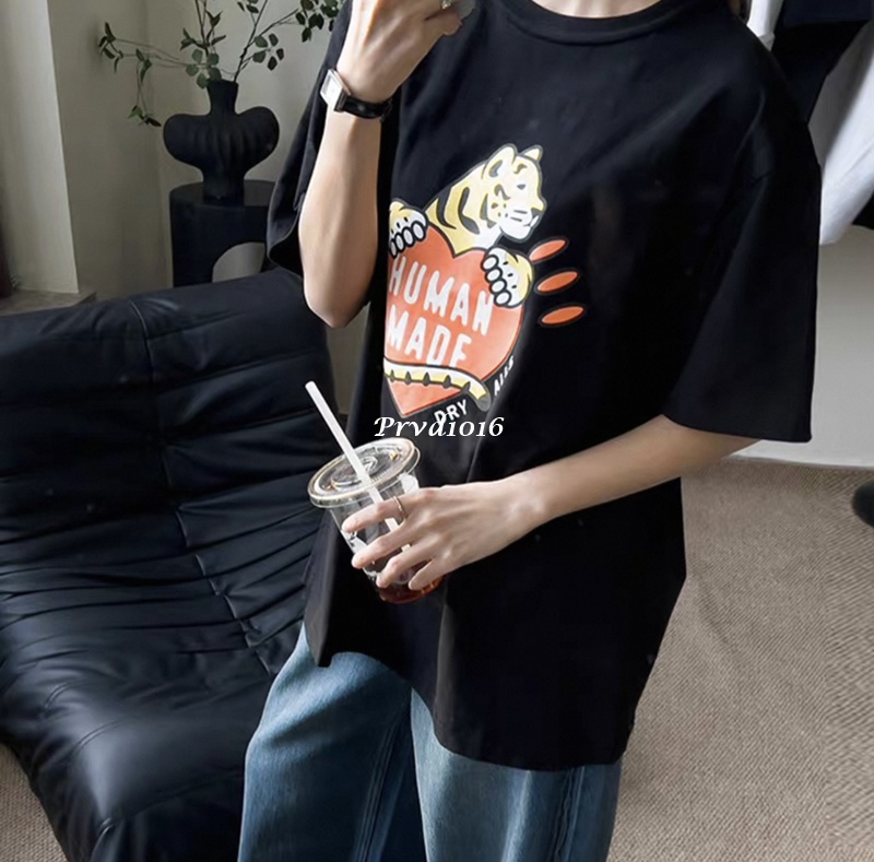 實拍 免運 Human Made 經典 動物系列 愛心 老虎 短袖 正面 logo 字母 老虎頭 背面 愛心 印花 短T T恤 TEE 2025 新款:圖片 23