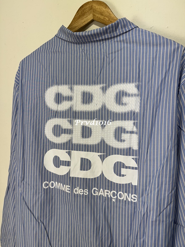 實拍 免運 日本 CDG LOGO 條紋 教練外套 外套 風衣 夾克 城市穿搭 街頭風 必收單品 時尚感 川久保玲:圖片 13