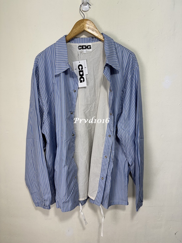 實拍 免運 日本 CDG LOGO 條紋 教練外套 外套 風衣 夾克 城市穿搭 街頭風 必收單品 時尚感 川久保玲:圖片 14
