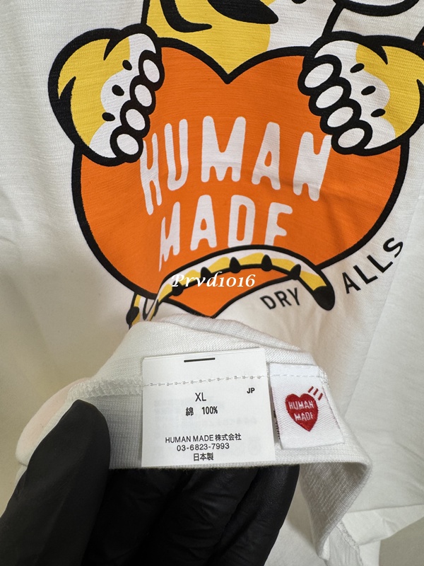 實拍 免運 Human Made 經典 動物系列 愛心 老虎 短袖 正面 logo 字母 老虎頭 背面 愛心 印花 短T T恤 TEE 2025 新款:圖片 16