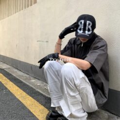 實拍 免運 BALEN 巴黎 BB 塗鴉 刷漆 水洗 LOGO 帽子 黑灰色 老帽 棒球帽 潮帽 街頭帽 高端精品 男女同款 Cityboy風格 潮流藝術感