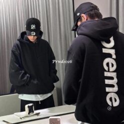 實拍 免運 美牌 SUPREME 刺繡 LOGO 帽T 連帽上衣 街頭潮流款 背後大圖 刺繡帽T 街頭上衣 情侶穿搭 寬鬆風 CITYBOY風格