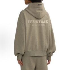實拍免運 ESSENTIALS FOG Fear Of God 背後銀灰字 反光 Logo 帽T 美牌 連帽衛衣 Hoodie 長袖 上衣 寬鬆 落肩 重磅棉 CITYBOY風格 情侶 男女同款 街頭 潮流 秋冬 穿搭 出國 旅行：圖片 8