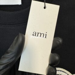 實拍 免運 法國 AMI Paris 大愛心 刺繡 大學T 長袖 圓領 衛衣 重磅棉料 寬鬆版型 CITYBOY風格 情侶款 精品上衣 美式 街頭 時尚 潮流 精品：圖片 12