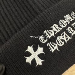 實拍 免運 Chrome Hearts 克羅心 毛帽 針織帽 十字架 刺繡 黑色 冬季帽款 街頭潮流 美式暗黑 Cityboy 男女同款 穿搭 保暖 帽子 冷帽：圖片 14