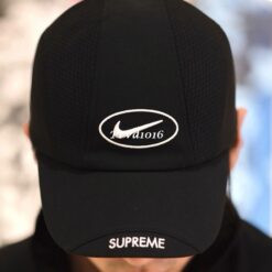 實拍 免運 Supreme Nike 聯名 跑步帽 鴨舌帽 老帽 黑色 帽子 機能帽 透氣網布 男女同款 情侶款 美式街頭 CITYBOY 韓系穿搭