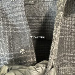 實拍 免運 Balen 巴黎 格紋 字母 襯衫 外套 長袖襯衫 鈕扣 上衣 Oversize 寬鬆剪裁 美式街頭 都會風格 情侶款:圖片 8