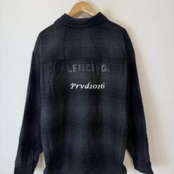 實拍 免運 Balen 巴黎 格紋 字母 襯衫 外套 長袖襯衫 鈕扣 上衣 Oversize 寬鬆剪裁 美式街頭 都會風格 情侶款:圖片 16