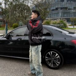 實拍 免運 韓系潮流 TC × ad 聯名 外套 連帽拉鍊外套 機能 拼接 麂皮 質感 三線 設計 Oversize 寬鬆剪裁 CITYBOY 風格 美式 街頭 狠款 男女同款 韓國克羅心：圖片 10