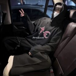 Alternative view of 實拍 免運 韓系潮流 TC 月牙十字 破壞帽T 重磅衛衣 水洗做舊 寬鬆落肩 美式街頭 CITYBOY風格 高質感狠味 男女同款