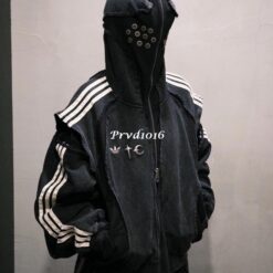 實拍 免運 TC THUG CLUB 聯名 adidas originals TEAMGEIST 拉鍊外套 可拆式 面罩 連帽外套 暗黑街頭 運動機能 套裝外套 男女同款