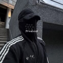 實拍 免運 TC THUG CLUB 聯名 adidas originals TEAMGEIST 拉鍊外套 可拆式 面罩 連帽外套 暗黑街頭 運動機能 套裝外套 男女同款:圖片 3