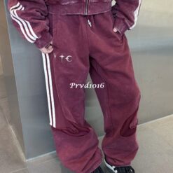 實拍 免運 TC THUG CLUB adidas originals 聯名 TEAMGEIST 運動長褲 水洗做舊 寬鬆剪裁 暗黑機能 套裝 褲子 男女同款：圖片 4