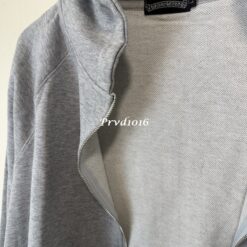 實拍 免運 Chrome Hearts 克羅心 拉鍊 帽T 外套 灰色 皮革十字架 刺繡 連帽外套 街頭 高端 潮流 Cityboy 穿搭 男女同款：圖片 10