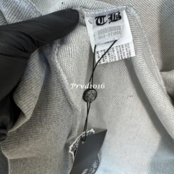 實拍 免運 Chrome Hearts 克羅心 拉鍊 帽T 外套 灰色 皮革十字架 刺繡 連帽外套 街頭 高端 潮流 Cityboy 穿搭 男女同款：圖片 11