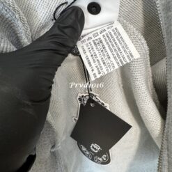 實拍 免運 Chrome Hearts 克羅心 拉鍊 帽T 外套 灰色 皮革十字架 刺繡 連帽外套 街頭 高端 潮流 Cityboy 穿搭 男女同款：圖片 13