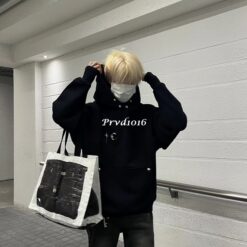 實拍 免運 韓系潮流 TC 金屬月牙十字 素色帽T 重磅衛衣 寬鬆落肩 CITYBOY 韓國克羅心 男女同款:圖片 4