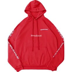 實拍 免運 Chrome Hearts 克羅心 紅色 logo CH 字母 連帽 帽T 經典字體 手臂滿版 美式潮流 男女可穿：圖片 4