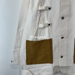 實拍 免運 日系潮流 HUMAN MADE Pokemon 寶可夢 聯名 大蔥鴨 刺繡 工裝夾克 教練外套 NIGO 聯名 CITYBOY 復古日系 米白 卡其 拼接 外套：圖片 7