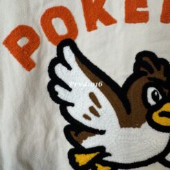 實拍 免運 日系潮流 HUMAN MADE Pokemon 寶可夢 聯名 大蔥鴨 刺繡 工裝夾克 教練外套 NIGO 聯名 CITYBOY 復古日系 米白 卡其 拼接 外套：圖片 16