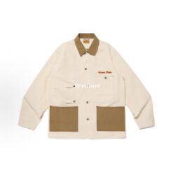 Alternative view of 實拍 免運 日系潮流 HUMAN MADE Pokemon 寶可夢 聯名 大蔥鴨 刺繡 工裝夾克 教練外套 NIGO 聯名 CITYBOY 復古日系 米白 卡其 拼接 外套