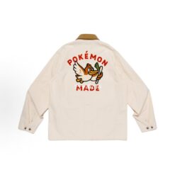 實拍 免運 日系潮流 HUMAN MADE Pokemon 寶可夢 聯名 大蔥鴨 刺繡 工裝夾克 教練外套 NIGO 聯名 CITYBOY 復古日系 米白 卡其 拼接 外套