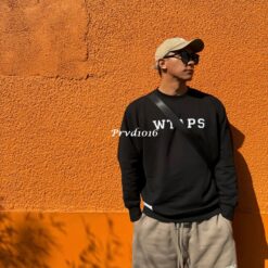 實拍 免運 日潮 WTAPS 大學T 衛衣 圓領 T恤 字母 LOGO 基礎 百搭 日系工裝 CITYBOY 街頭穿搭 寬鬆落肩 男女同款 潮流穿搭：圖片 7