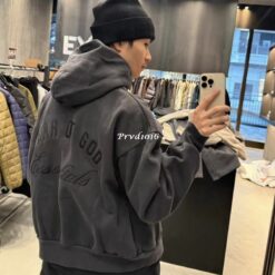 實拍 免運 美牌 FOG Fear of God Essentials 背後刺繡 拉鍊外套 連帽外套 寬鬆落肩 街頭高街 CITYBOY 美式極簡 百搭帽T 拉鍊帽T：圖片 6
