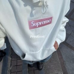 實拍 免運 美牌 Supreme Box Logo Hoodie 白色 帽T 粉色 Box Logo 經典 街頭潮流 美式穿搭 CITYBOY 寬鬆落肩 百搭帽T 情侶款：圖片 3