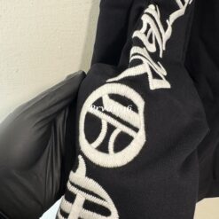 實拍 免運 CHROME HEARTS 克羅心 CH 大學T 長袖 衛衣 手臂刺繡 十字架 Logo 黑色 美式 街頭 高端潮流 暗黑 皮標 金屬牌 Cityboy 男女可穿：圖片 6