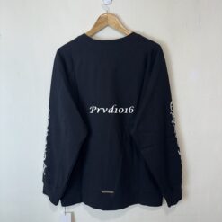 實拍 免運 CHROME HEARTS 克羅心 CH 大學T 長袖 衛衣 手臂刺繡 十字架 Logo 黑色 美式 街頭 高端潮流 暗黑 皮標 金屬牌 Cityboy 男女可穿：圖片 13