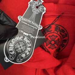 實拍 免運 Chrome Hearts 克羅心 紅色 logo CH 字母 連帽 帽T 經典字體 手臂滿版 美式潮流 男女可穿：圖片 12